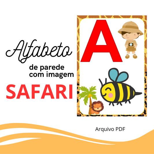 Alfabeto de Parede com Imagem- SAFARI