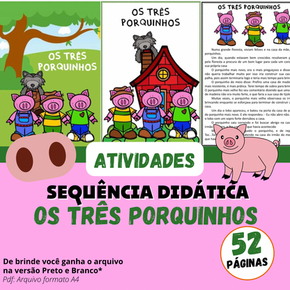 Sequência Didática - Os Três Porquinhos (52 páginas)