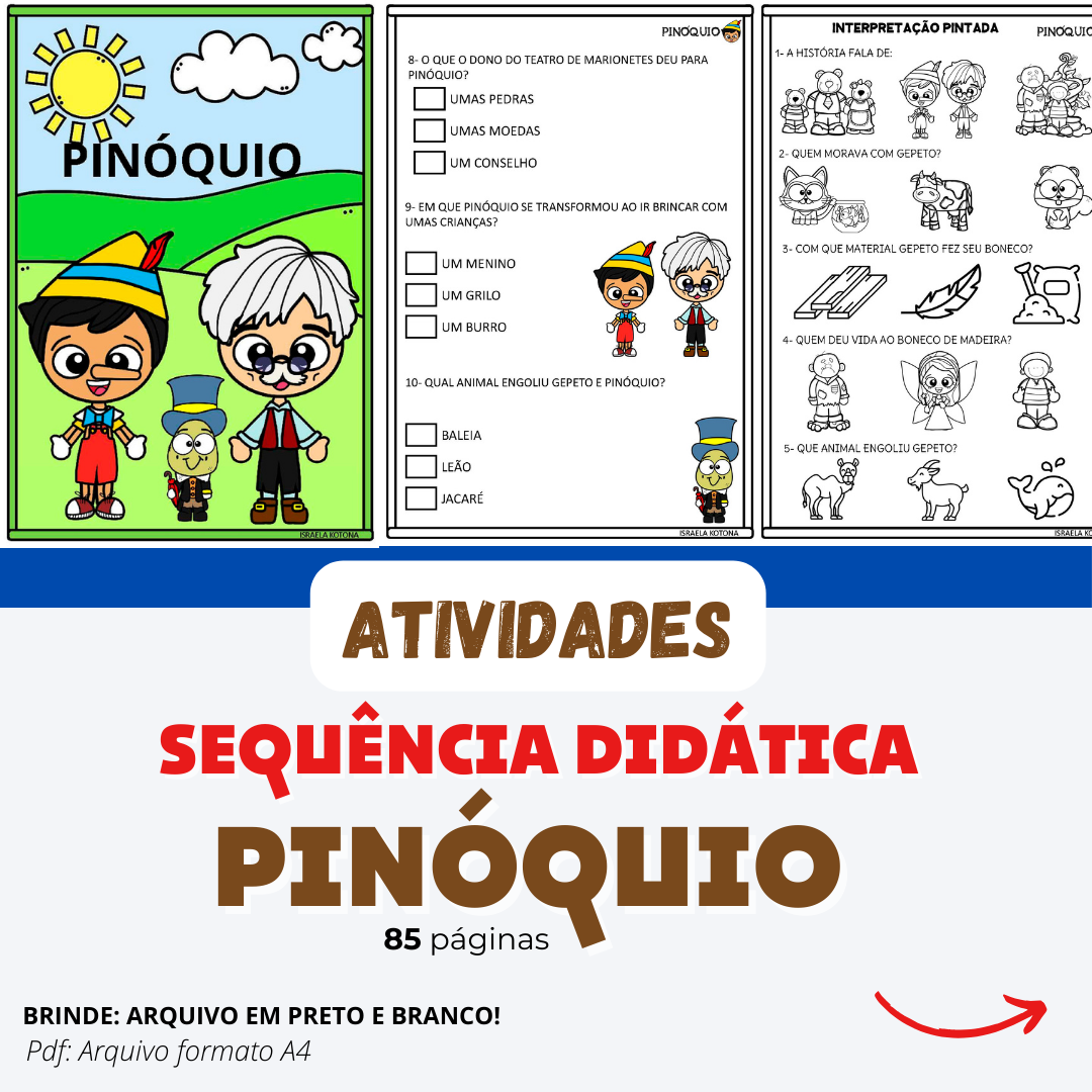 Sequência Didática - Pinóquio (85 Páginas)