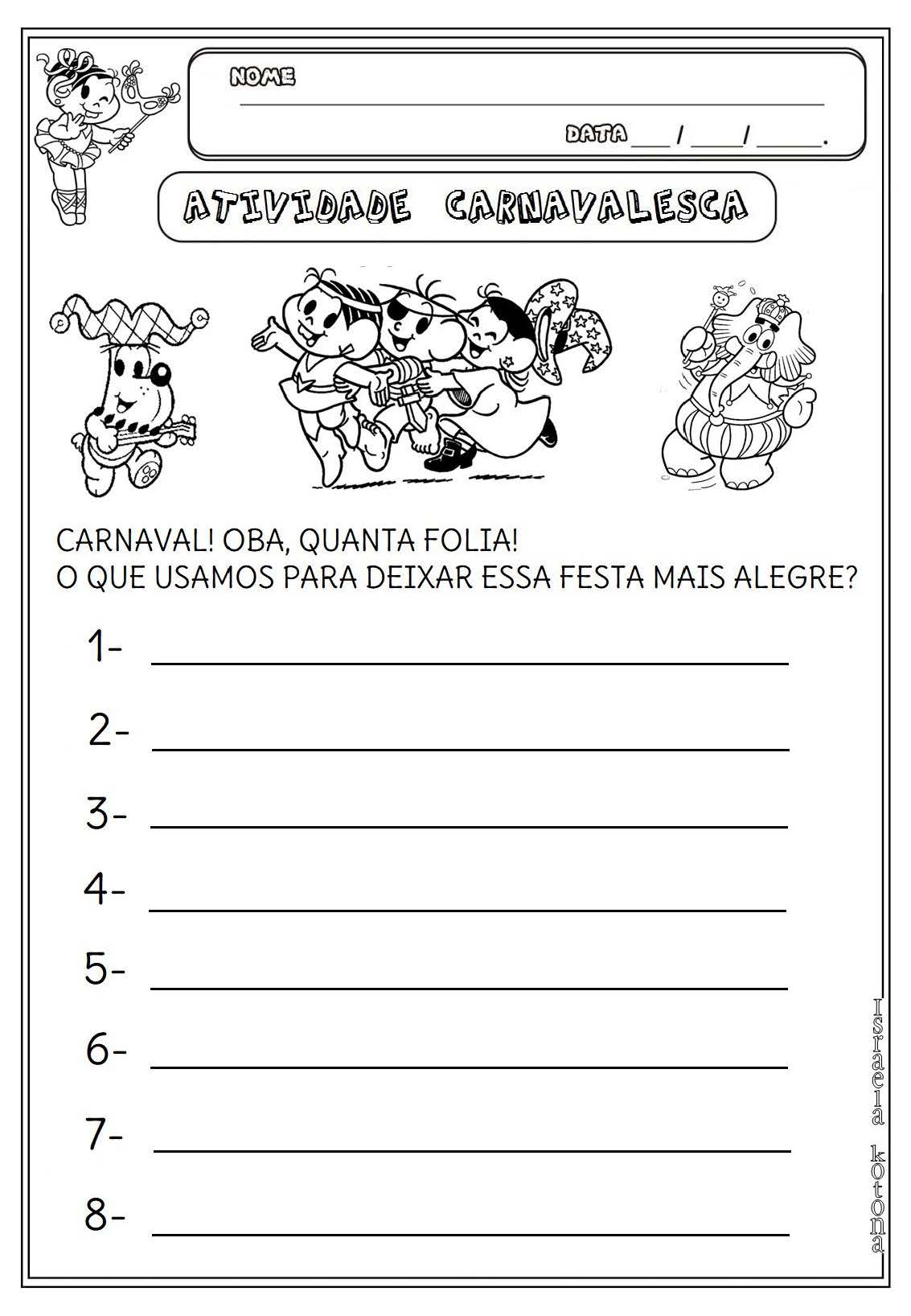 KIT ATIVIDADES - CARNAVAL