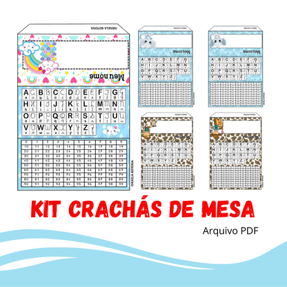 KIT 33 Crachás de Mesa com Numerais até 99