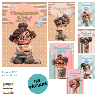 Planner 2024 - Professores Cute (139 Páginas)