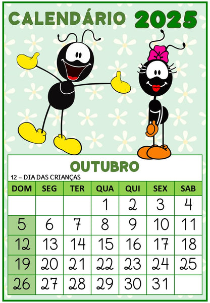 Calendário 2025- Smilinguido Verde (PDF)