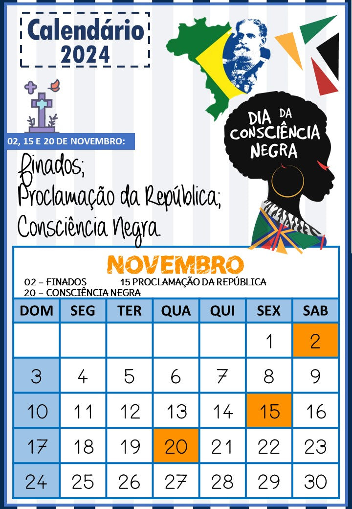 Calendário 2024 - Datas Comemorativas