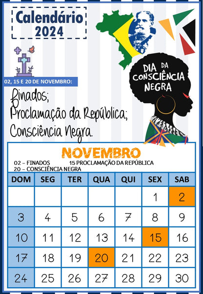 Calendário 2024 - Datas Comemorativas