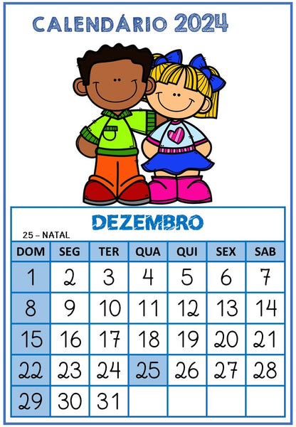 Calendário 2024 - Crianças