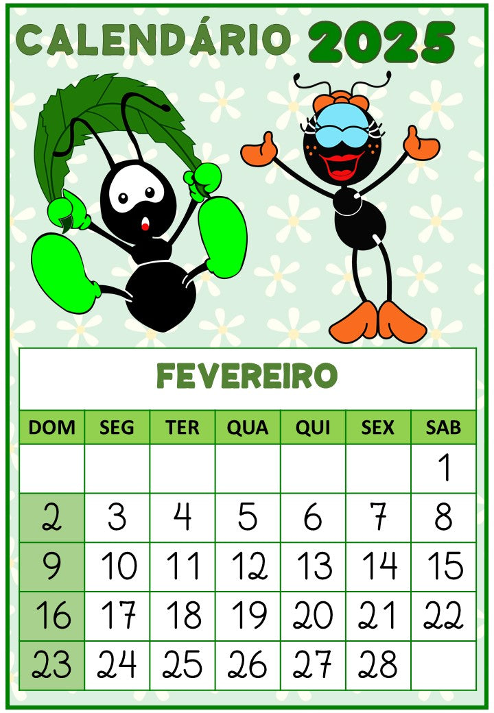 Calendário 2025- Smilinguido Verde (PDF)