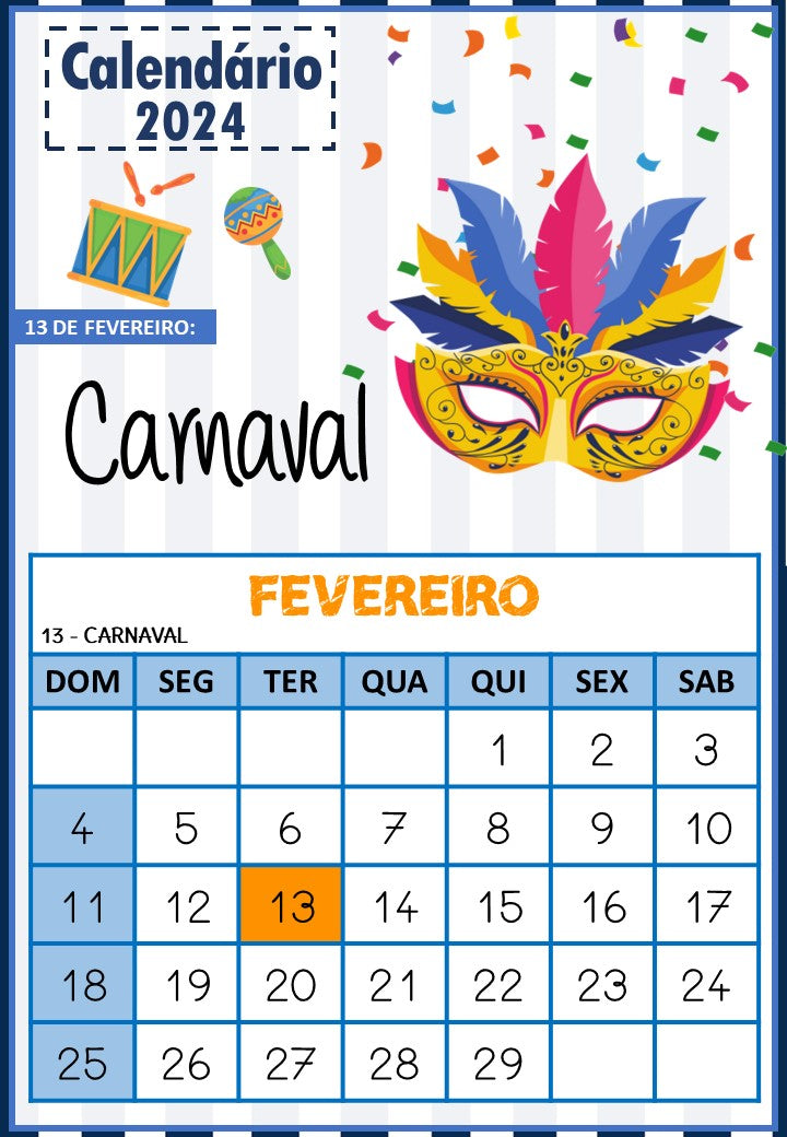 Calendário 2024 - Datas Comemorativas