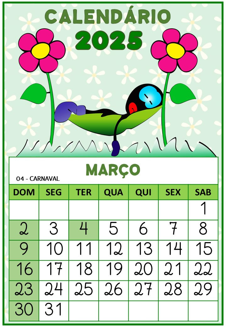 Calendário 2025- Smilinguido Verde (PDF)