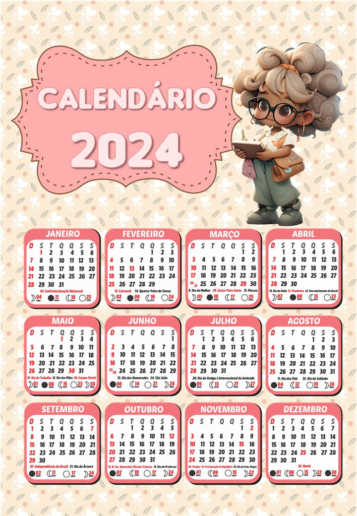 Planner 2024 - Professores Cute (139 Páginas)